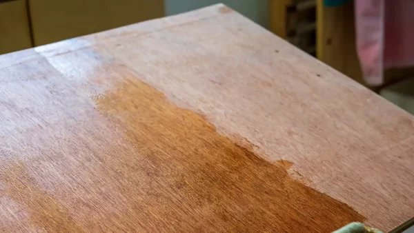 Wooden coating on surface